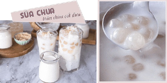 món sữa chua trân châu cốt dừa